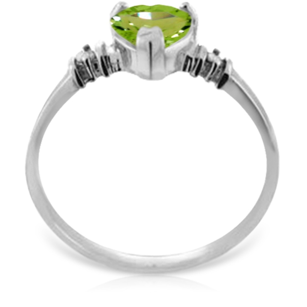 GOLD RING WITH NATURAL PERIDOT & DIAMONDS - Picture 2 of 4